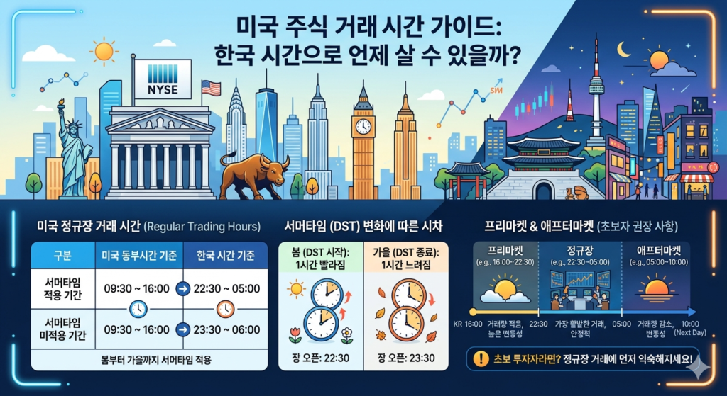 미국 주식 개러 시간 가이드: 한국 시간으로 언제 살 수 있을까?